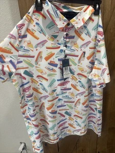 NWT Men’s White William Murray Boat Jam Polo Shirt Size XL $90 - Picture 1 of 8
