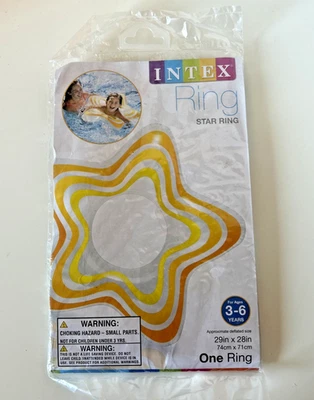Intex Inflatable Star Shape Swim Rings, 1 Pack - NEW - Ages 3-6 Years - Image 1 of 2