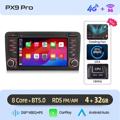 Schermo Auto Audi A3 8P 2003-2011 Android Auto Apple CarPlay, GPS, Subwoofer - Immagine 1 di 4