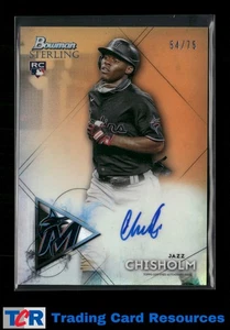 2021 Bowman Sterling #BSRA-JC Jazz Chisholm Rookie Autografi Arancione #/75 Auto - Foto 1 di 2
