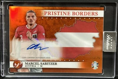 2023 Topps Pristine Road To Euro Marcel Sabitzer Pristine Border Auto Orange /25 - Image 1 of 2