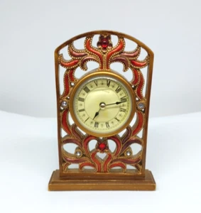 Vintage Quartz Wooden Desk Clock Tested WORKS 6.25 x 4.25 x 1.5 Inches - Picture 1 of 13