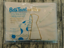NEW NIP VTG BATH TOWEL WASH CLOTH SET TERRY HOODED MADE IN USA INFANT BABY 98X