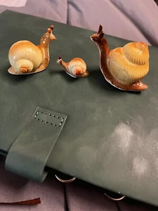 Bone China Mini Figurines 3 Piece Snail Set - Picture 1 of 1