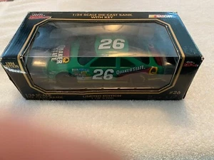 QUAKER STATE BRETT BODINE DIE CAST CAR BANK WITH KEY - Picture 1 of 7
