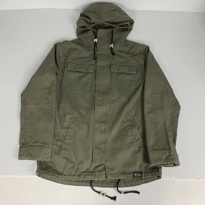 Army Green Utility Jacket Divided By H&M Hooded Coat Womens Size Small - Picture 1 of 9