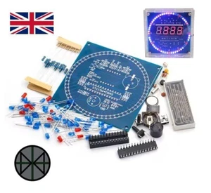 DIY Solder Practice Kit Rotating LED Light Clock Soldering Project Board Learn - Picture 1 of 19