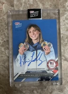 KATIE LEDECKY 2024 Olympics TOPPS NOW #29B On-Card Autograph /49 Auto - Picture 1 of 2