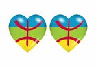 2X Sticker Flag Vinyl Country Heart Berbers Kabylie Amazighs
