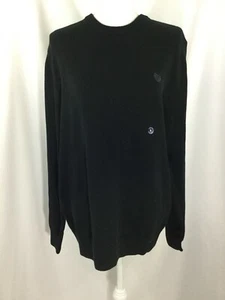 CHAPS Mens Crewneck Pullover Sweater Size Large Black Cotton New With Tag - Picture 1 of 10