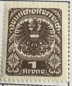 Sello Austria 1 corona marca de puerto - Imagen 1 de 1