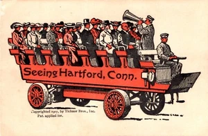 HARTFORD, CT, VINTAGE MECHANICAL POSTCARD WITH 20 VIEWS, (L20) - Picture 1 of 5