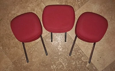 c 2014-2017 Fiat 500L Rear Seat Red Cloth Head Rest Set of 3 - Image 1 of 4