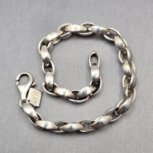 Zina Sterlingsilber schweres Kettengliedarmband 7,5" Karabinerverschluss signiert Designe - Bild 1 von 12