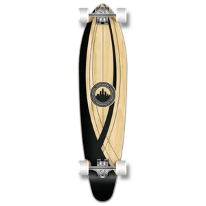 Yocaher Kicktail Crest Onyx Longboard Complete - Picture 1 of 1