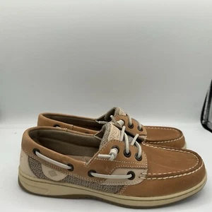 NUEVO Zapatos de barco Sperry Top Sider para mujer talla 7,5 M Rosefish 3 ojos lino/avena97405 - Imagen 1 de 7
