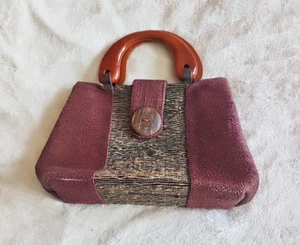 Bolso pequeño con mango de madera - Imagen 1 de 3