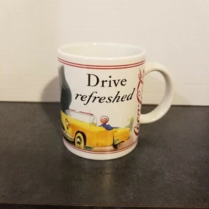 Coca Cola Brand Coffee Mug Drive Refreshed Coke Yellow Classic Car Collectible - Picture 1 of 3