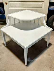 Vintage MCM Mersman 2 Tier Corner End Side Wooden Table Mid Century 29"x29"x28" - Picture 1 of 24
