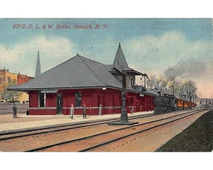 Postal ST521: D L & W estación NORWICH NY 1912 matasellos - Imagen 1 de 2