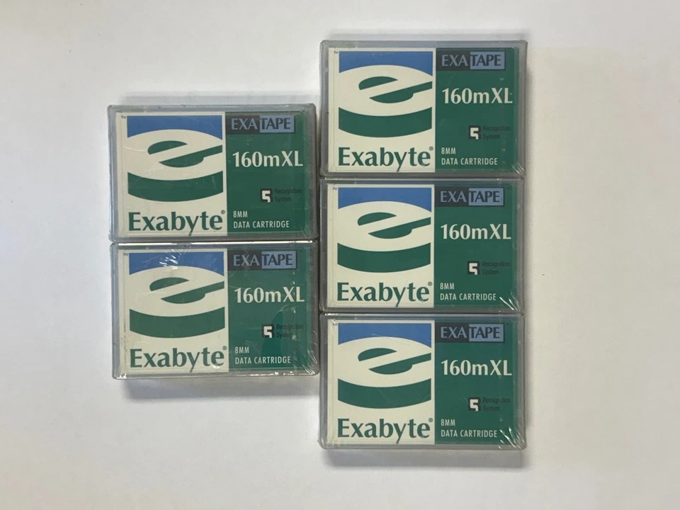 Juego de 5 cartuchos de datos Exabyte 160mXL 8mm EXATAPE 307265 Foto 1 de 1