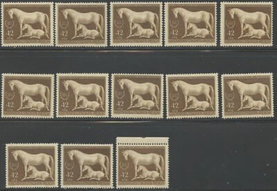 GERMANY Sc#B283 1944 Horse Race Wholesale Lot of 13 Complete OG Mint NH - Image 1 of 2
