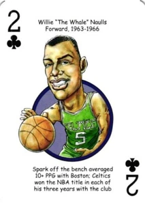 Willie Naulls 2 of Clubs Boston Celtics Caricature Playing Card - Picture 1 of 4