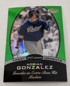 2008 Topps Finest Finest Moments Refractors Green #AG Adrian Gonzalez #D /199