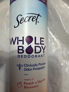 Secret Whole Body Aluminum Free Women's Spray Deodorant Peach & Vanilla 3.5 OZ - Picture 1 of 2