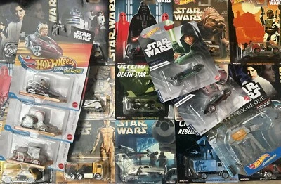 Hot Wheels Star Wars Character Cars, Real Riders, Racer Verse &Space Ships 1:64