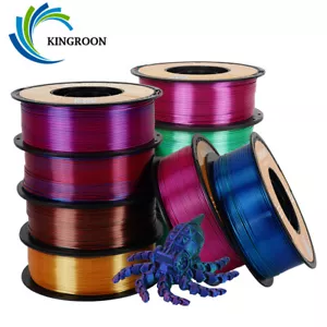 PLA Silk Rainbow Filament 3D Printer 1.75mm 1KG Printing Spools Multicolor 2.2LB - Picture 1 of 17