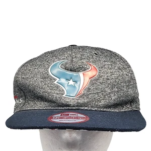 New Era 9Fifty Houston Texans Gray Black Snapback Cap Hat Vinyl Logo Flat Bill - Picture 1 of 10