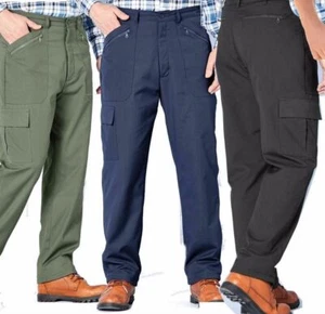 THERMAL LINED ACTION TROUSERS COUNTRY WEAR WARM COMBAT CARGO WALKING HIKING - Picture 1 of 8