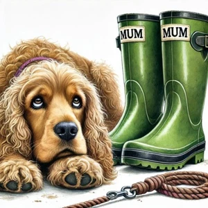 Single Luxury Golden Cocker Spaniel Mum Birthday Card Dog Gift/Present WEL - Picture 1 of 2