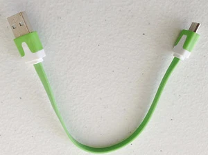 NTJ SHORT 8" flat noodle MICRO USB data Charger Cable for Samung GALAXY S4 s6 s7 - Picture 1 of 19