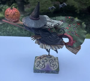 Jim Shore "Fly with Me for a Spell" 2007 Witch Broom Pumpkin Cat #4008110 - Picture 1 of 10