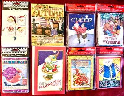 44 (6 Packs) Mary Engelbreit Xmas Notecards w/Envelopes+Autumn Craft Book & Card - Image 1 of 4