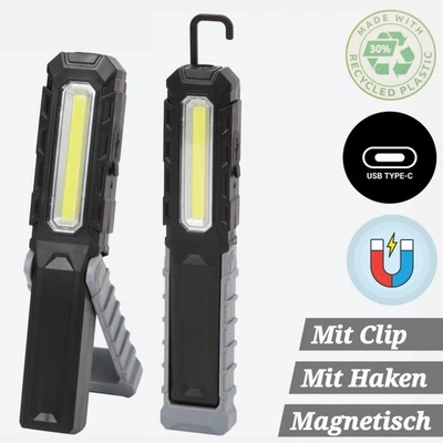 AKKU HANDLAMPE 200 LUMEN COB TASCHENLAMPE ARBEITSLEUCHTE MAGNETISCH 8000K LAMPE - Bild 1 von 4
