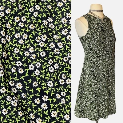 Vintage My Michelle Ditzy Floral Dress Black Daisy Boho Officecore Teacher 90s - Image 1 of 4
