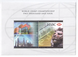 Singapore 2004 Foglio Souvenir Campionato Mondiale Francobolli Serie 3 2004 HSBC - Foto 1 di 2