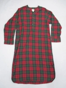 LL Bean Mens Sleep Shirt Top Pajamas Sz M Red Tartan Plaid Long Sleeve V Neck - Picture 1 of 8
