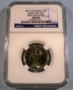 2015 CANADA 25c NGC MS68 CARIBOU UNC SET FIRST RELEASES MS 68 - Picture 1 of 3