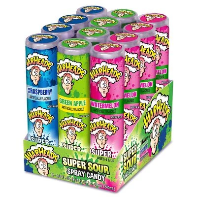 Caramelo en aerosol Impact Warheads Super Sour, sabor agrio intenso, 0,68 oz (paquete de... Foto 1 de 4