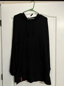 Ampersand Ave Large Sideslit Hoodie black Sweatshirt Athleisure - Picture 1 of 2