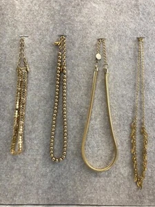 Gold Color Necklace's - 4 in All - Ranging from 14" to 18" - Good Condition - Picture 1 of 8