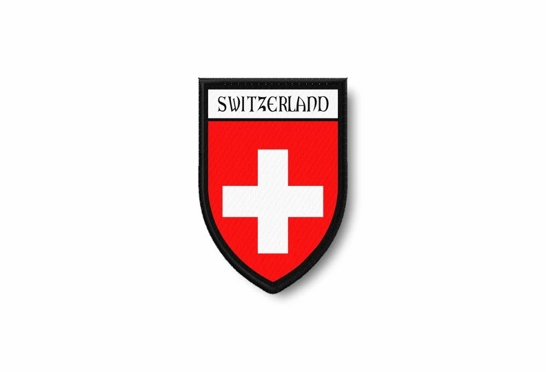AKACHAFACTORY patch aufnäher bügelbilder aufbügler wappen flagge flaggen fahne schweiz