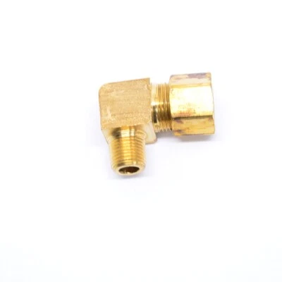 3/8" Tube OD Compression Elbow x 1/8" Male NPT Fitting Adapter Connector - Image 1 of 4