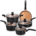 Pots And Pans Sets Nonstick Cookware Set Induction Chemical-Free Kitchen Sets...