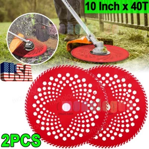 10"x80 Teeth Carbide Tipped Blade Kit for Brush Cutter Weed Eater Trimmer 2 Pack - Picture 1 of 10