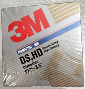 Vintage 3M 3,5 Zoll Disketten doppelseitig, hohe Dichte (10er Pack) versiegelt - Bild 1 von 6